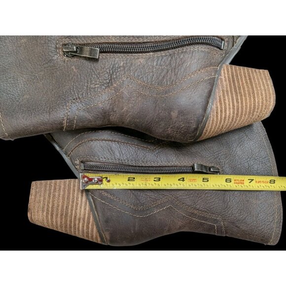 Eastland Womens 6.5 Booties Bellamy 1955 Bootie Leather Zip Cowgirl Western - Picture 11 of 12